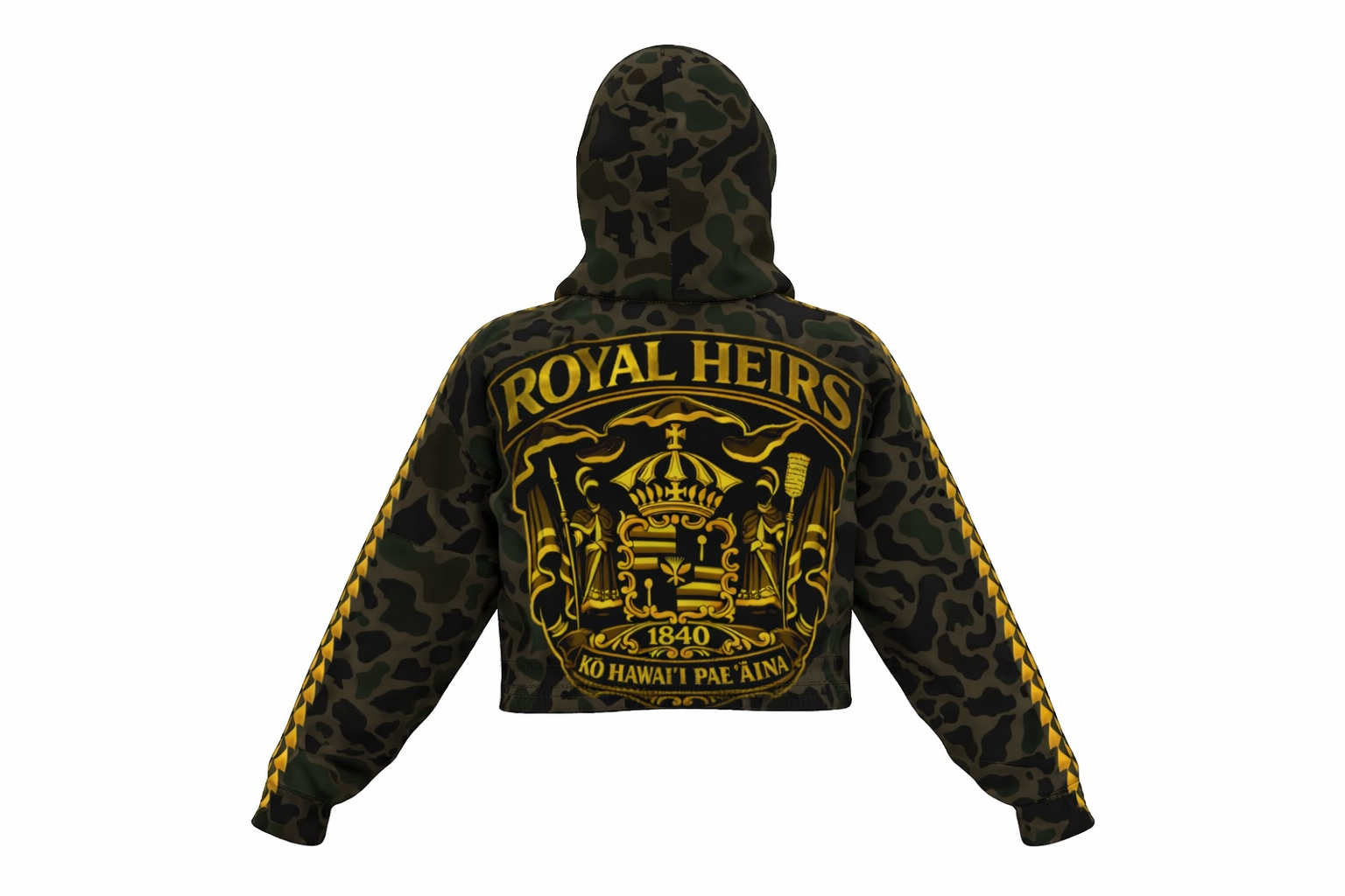 Island camo crop hoodie