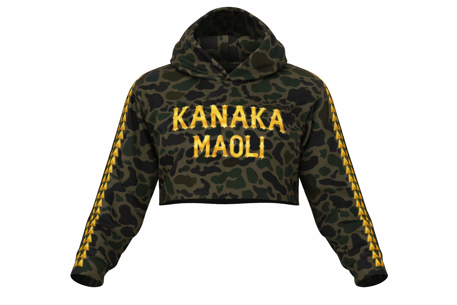 Island camo crop hoodie