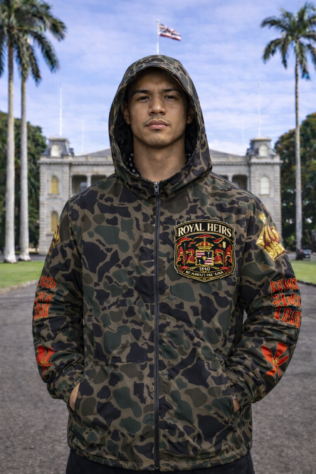 Camo softshell jacket