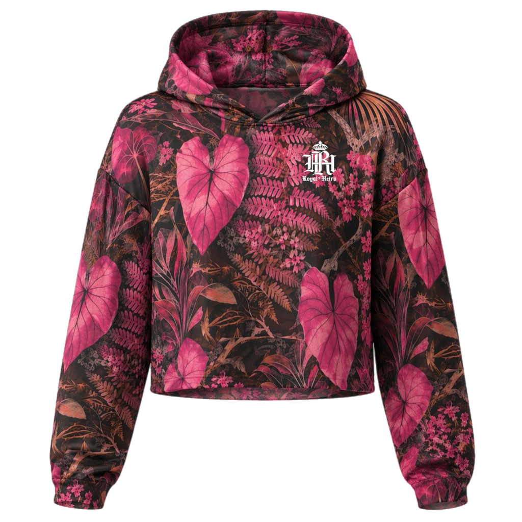 Pink Kalo Camo Crop Hoodie
