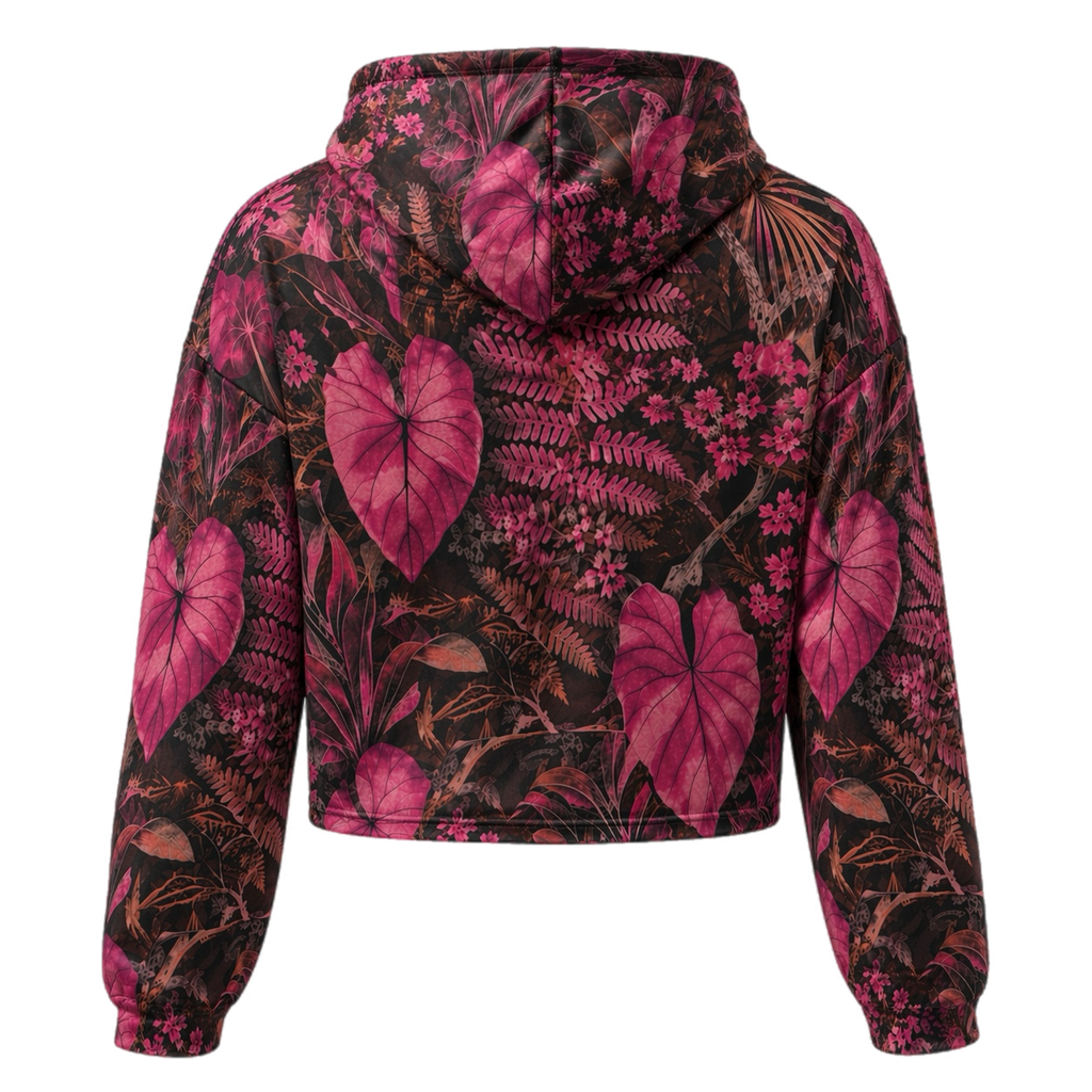Pink Kalo Camo Crop Hoodie